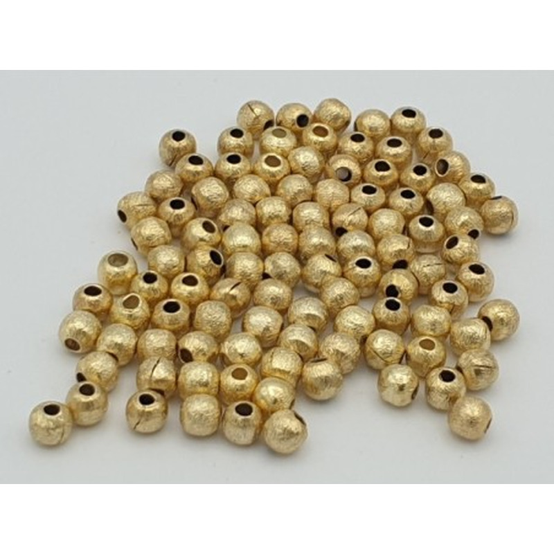 Kugel 4mm matt (100 Stk), Metall vergoldet