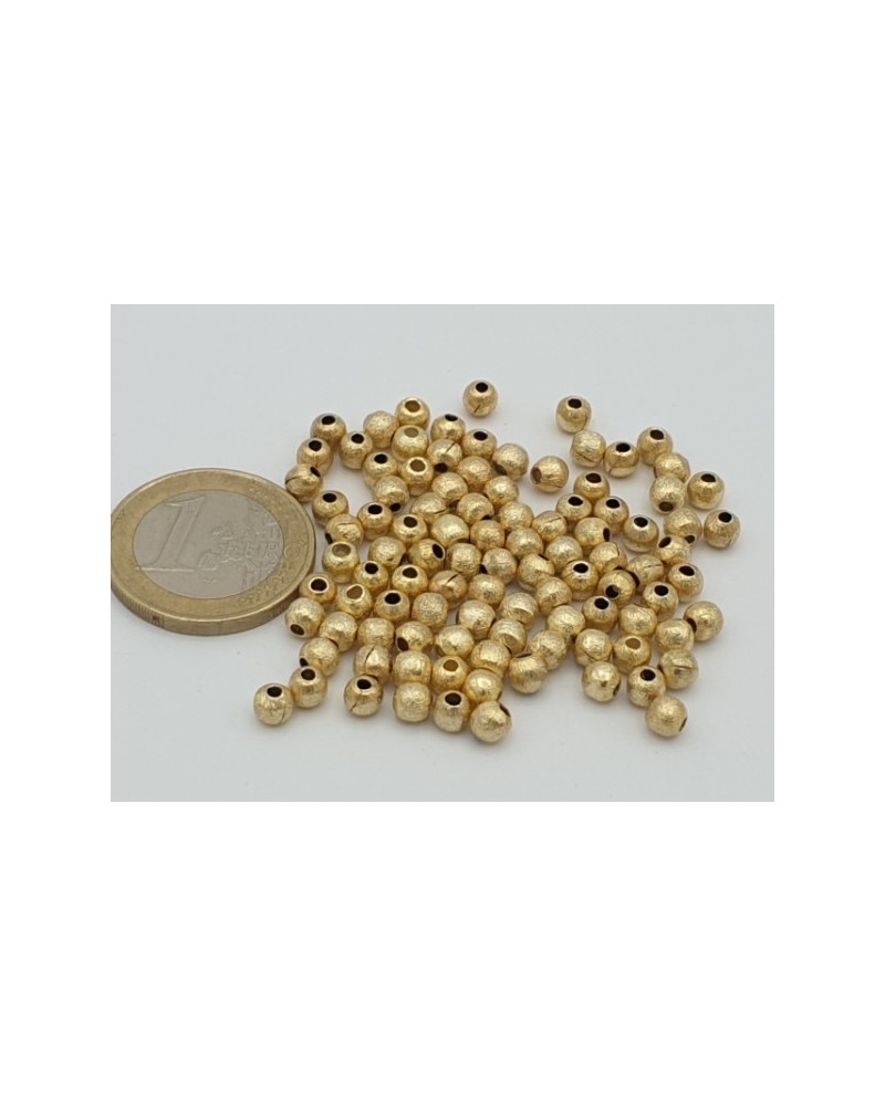Kugel 4mm matt (100 Stk), Metall vergoldet