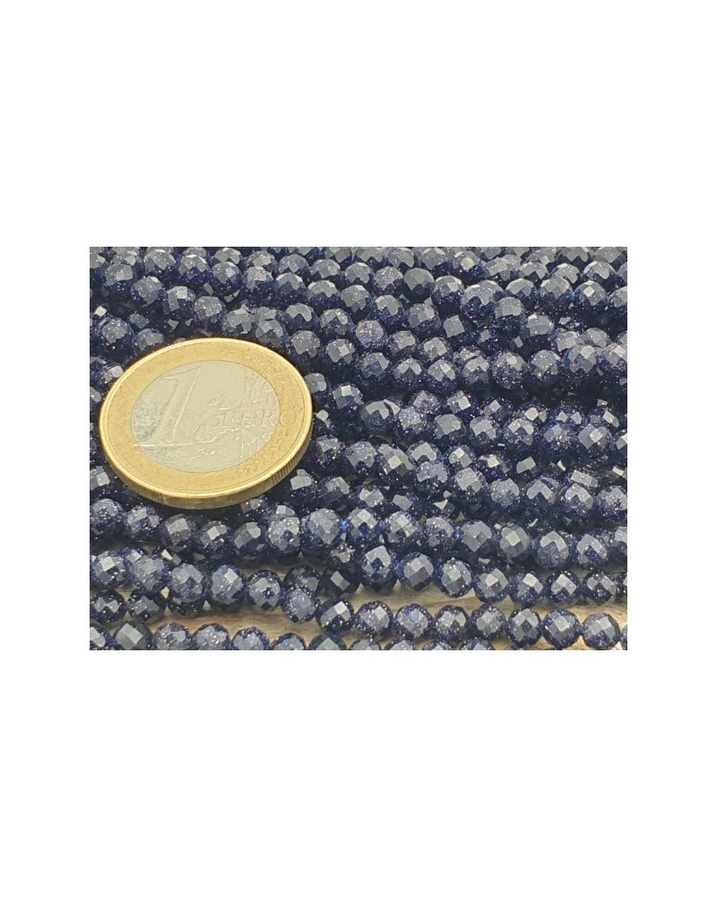Blaue Goldflusskette facettiert 4mm