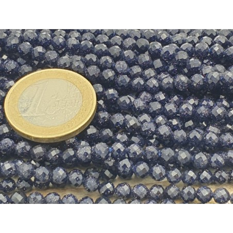 Blaue Goldflusskette facettiert 4mm