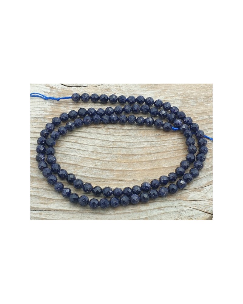 Blaue Goldflusskette facettiert 4mm