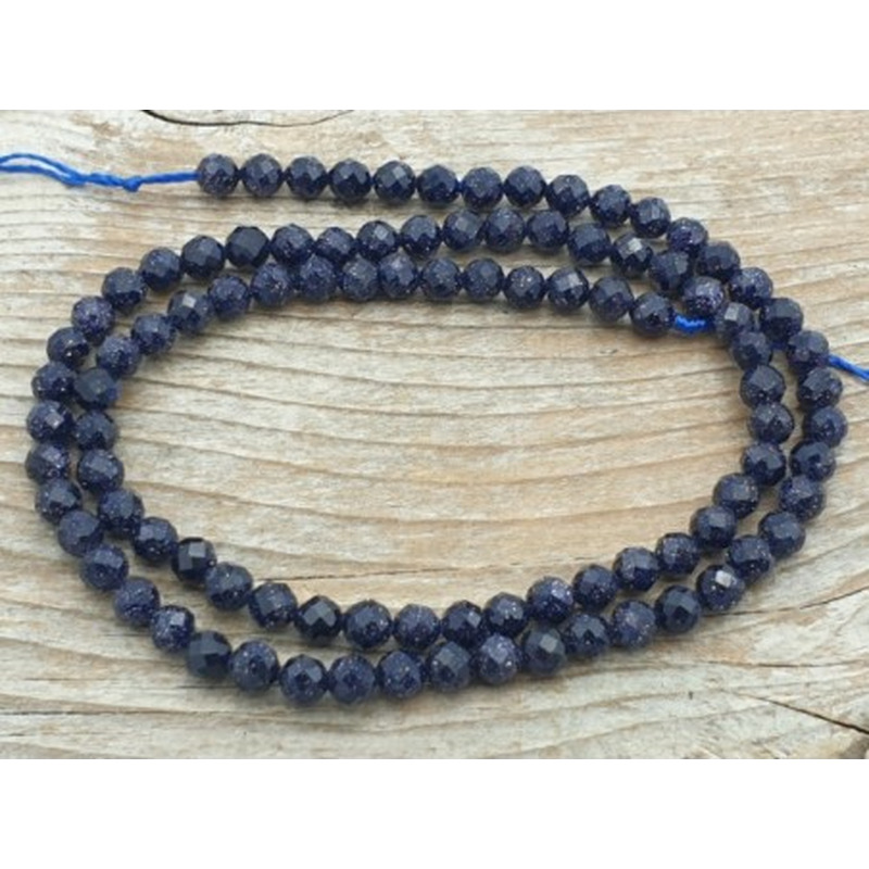 Blaue Goldflusskette facettiert 4mm