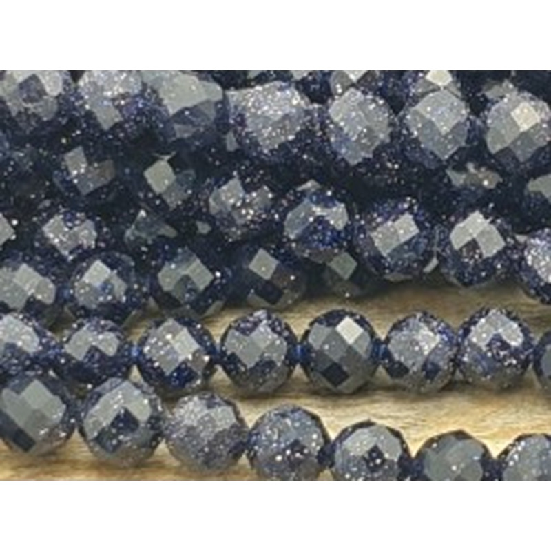 Blaue Goldflusskette facettiert 4mm