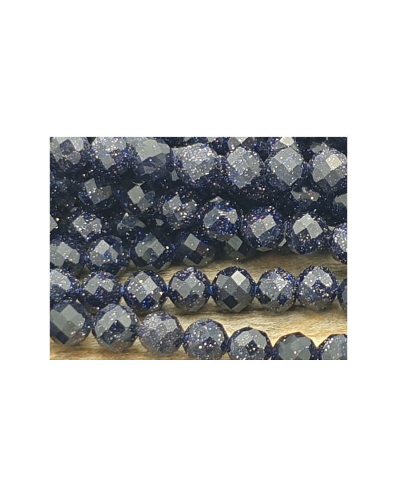 Blaue Goldflusskette facettiert 4mm
