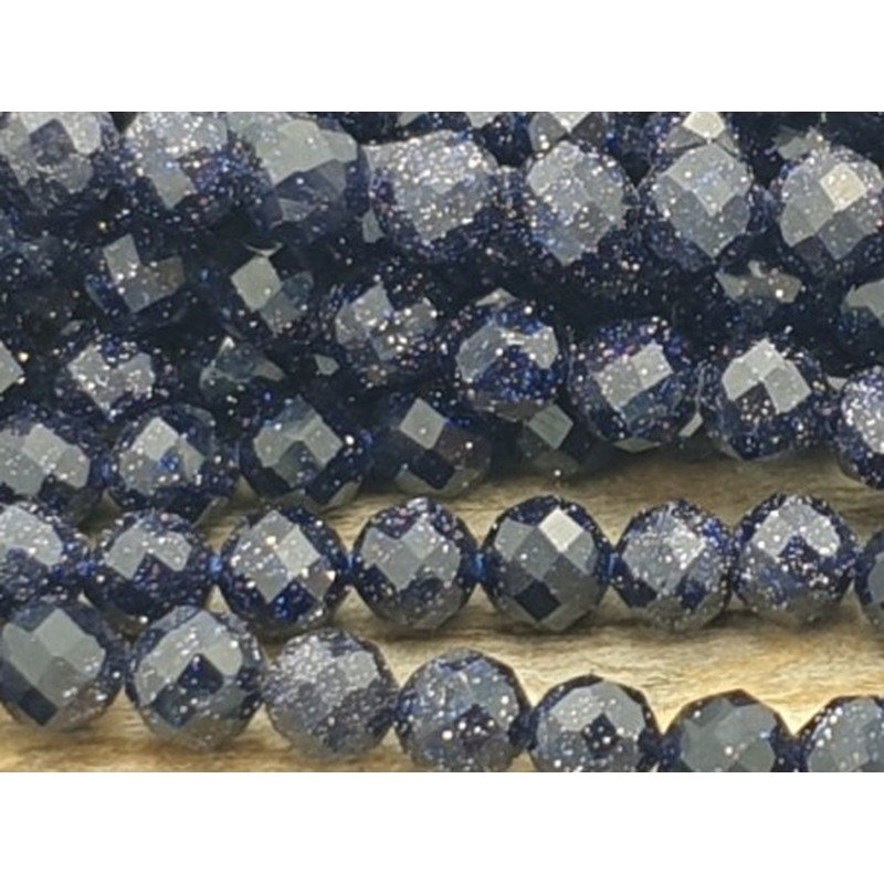 Blaue Goldflusskette facettiert 4mm