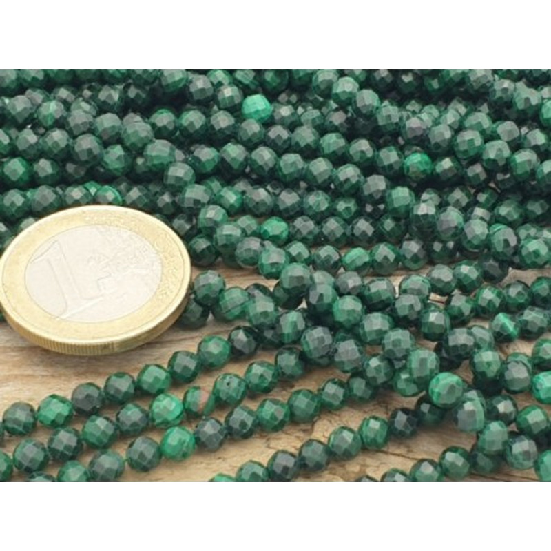 Malachitkette 4mm facettiert