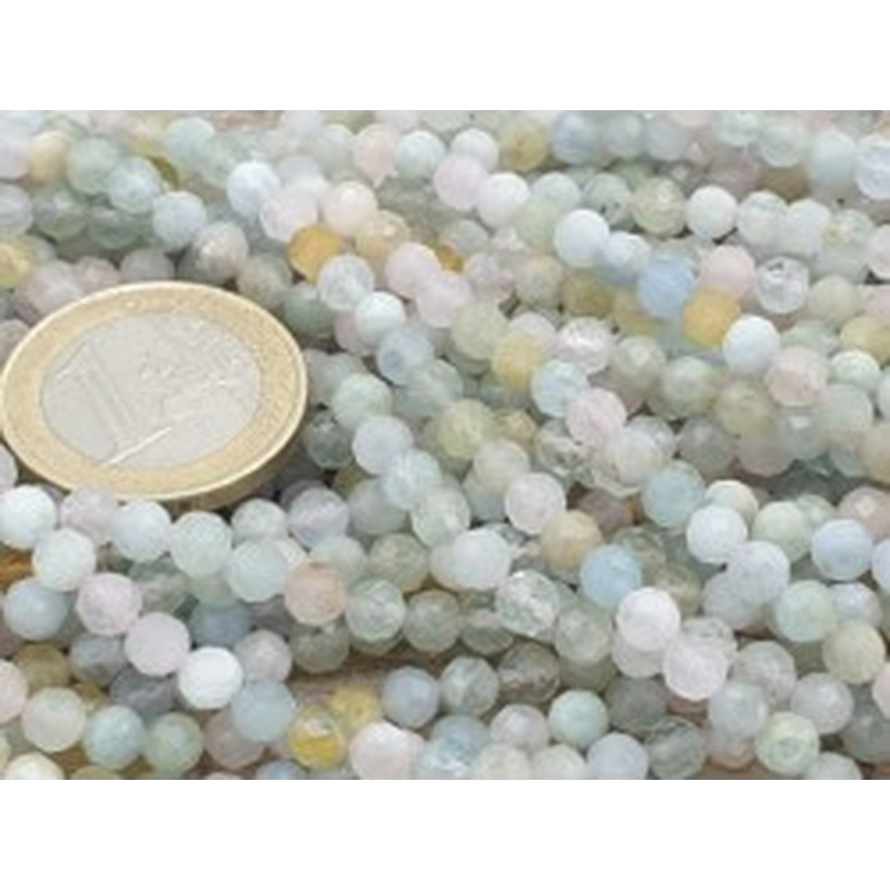 Beryllkette (Aquamarin-Morganit) facettiert 4mm 2