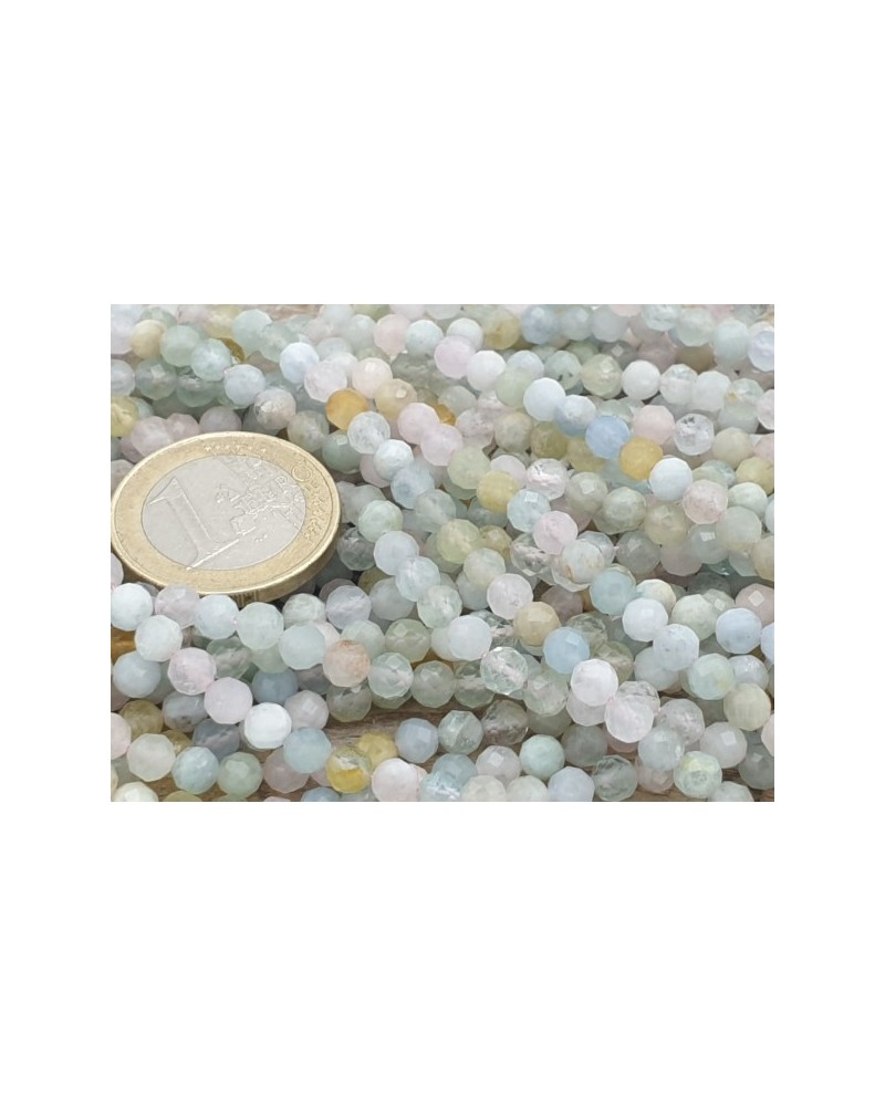Beryllkette (Aquamarin-Morganit) facettiert 4mm