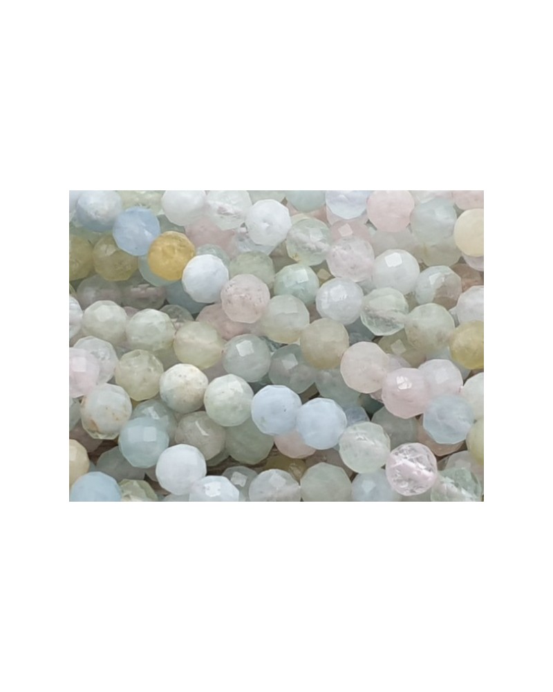 Beryllkette (Aquamarin-Morganit) facettiert 4mm