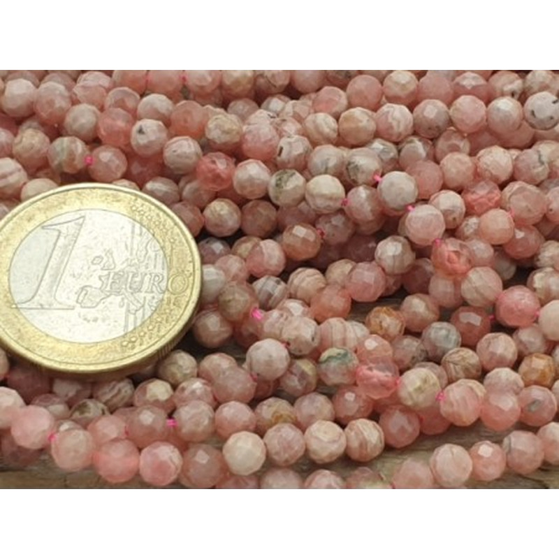Rhodochrositkette facettiert 4mm