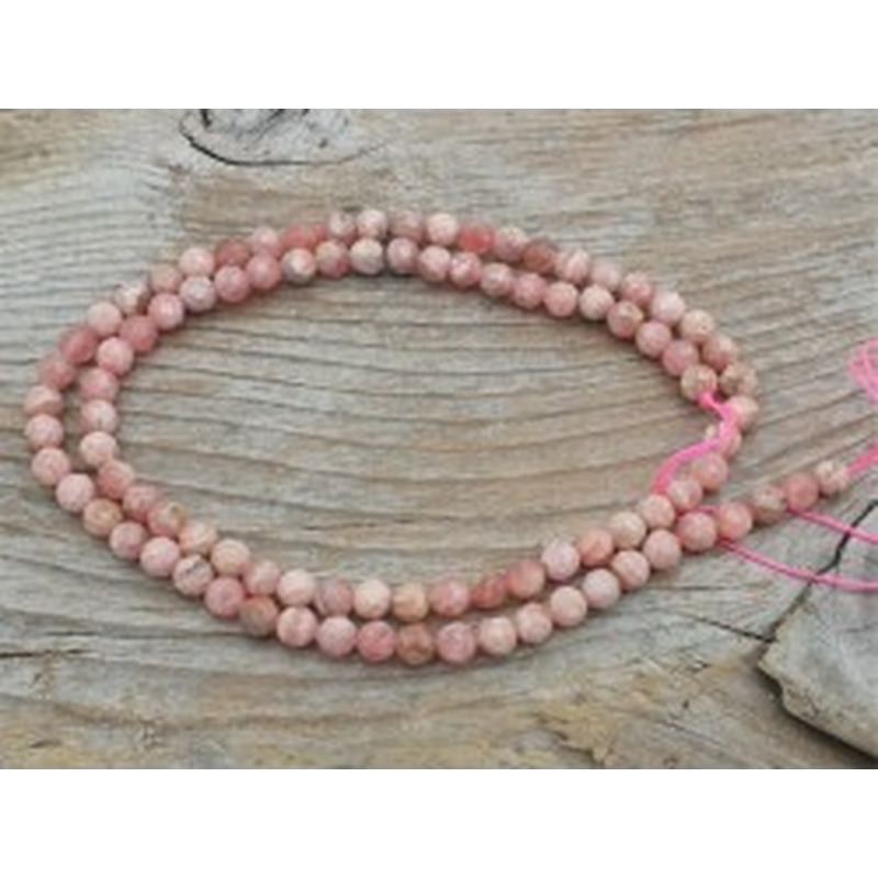 Rhodochrositkette facettiert 4mm 2