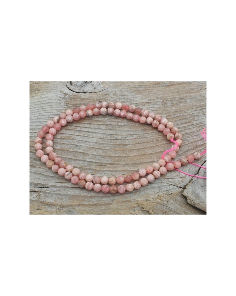 Rhodochrositkette facettiert 4mm