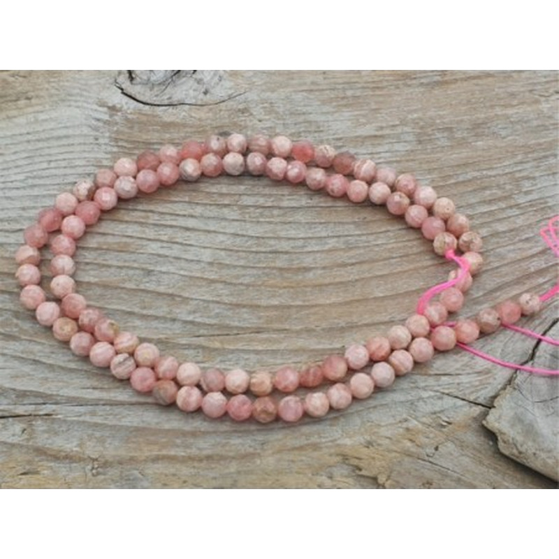 Rhodochrositkette facettiert 4mm