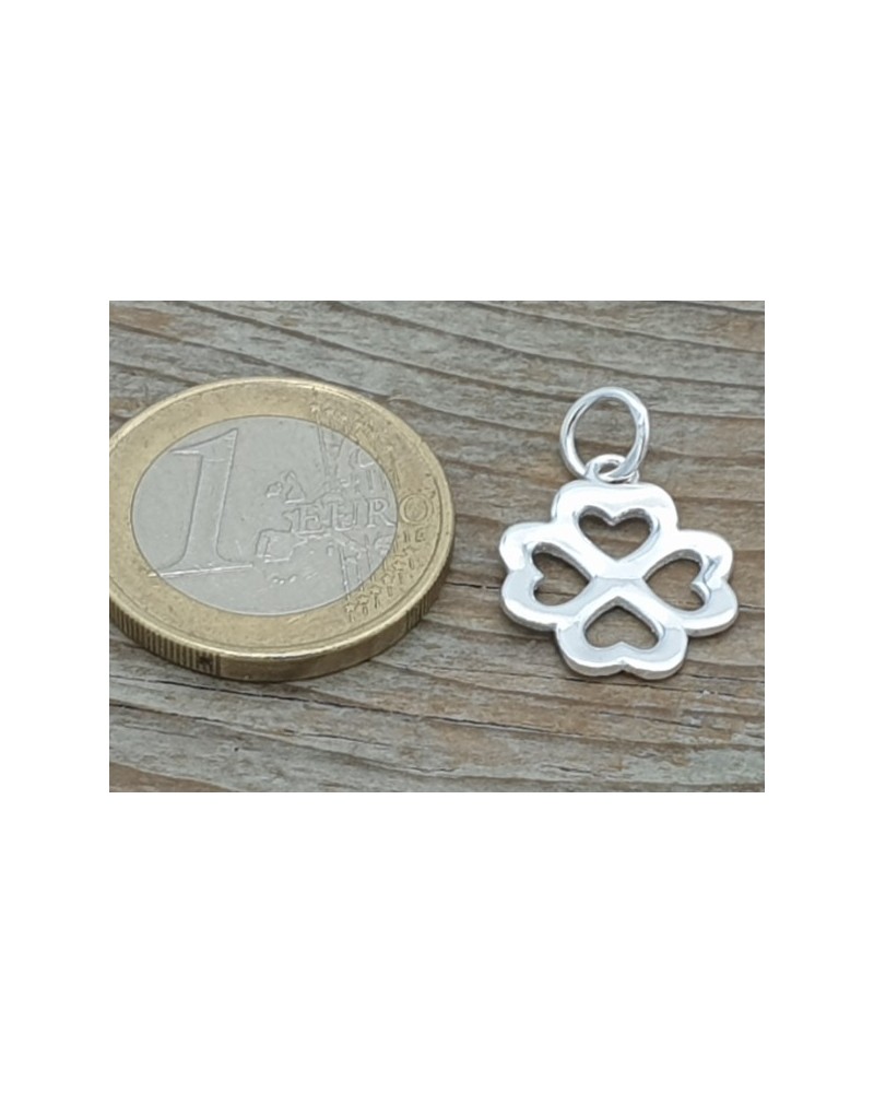 Kleeblatt Anhänger 15mm, 925 Silber