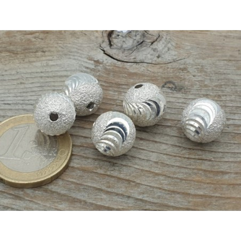 Zwischenteil, Kugel 12mm, "Neusilber"