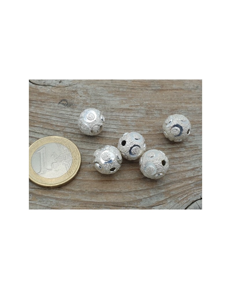 Zwischenteil, Kugel 12mm, "Neusilber"