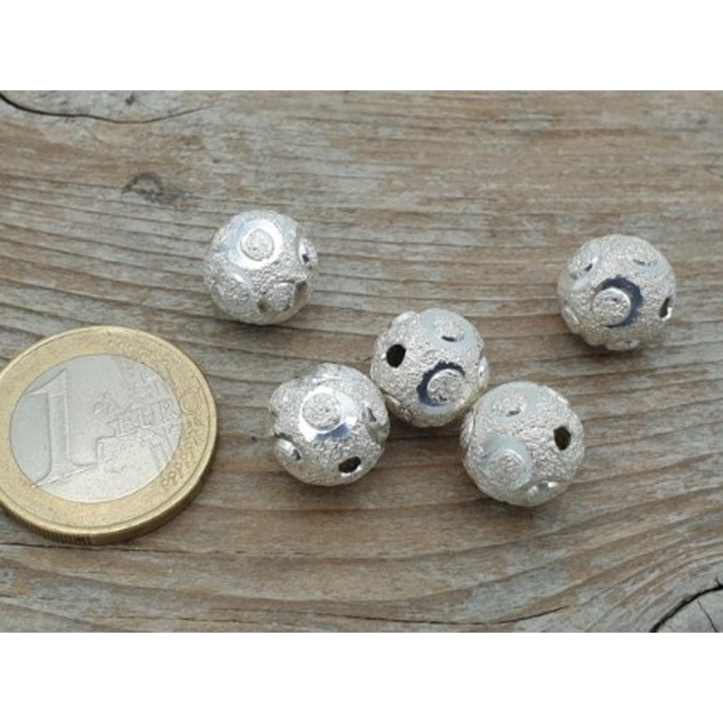 Zwischenteil, Kugel 12mm, "Neusilber"