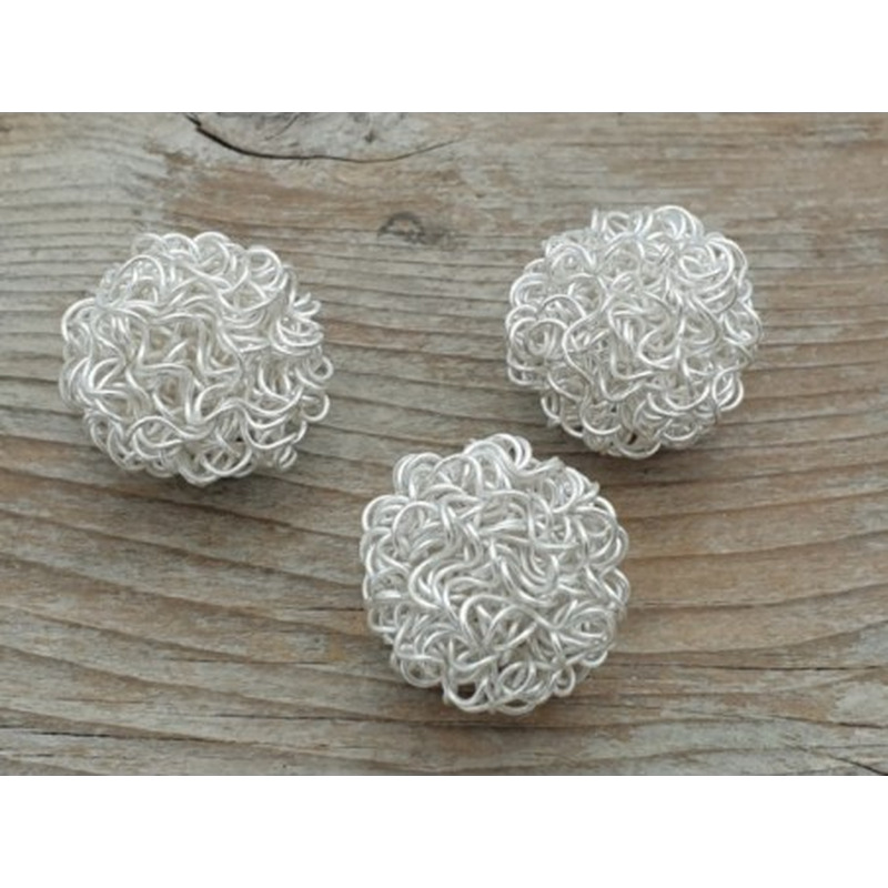 Zwischenteil, Drahtkugel 20mm, Metall versilbert