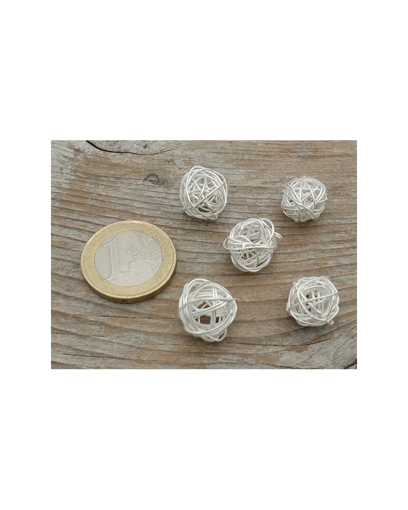 Zwischenteil, Drahtkugel 11-14mm, Metall versilbert