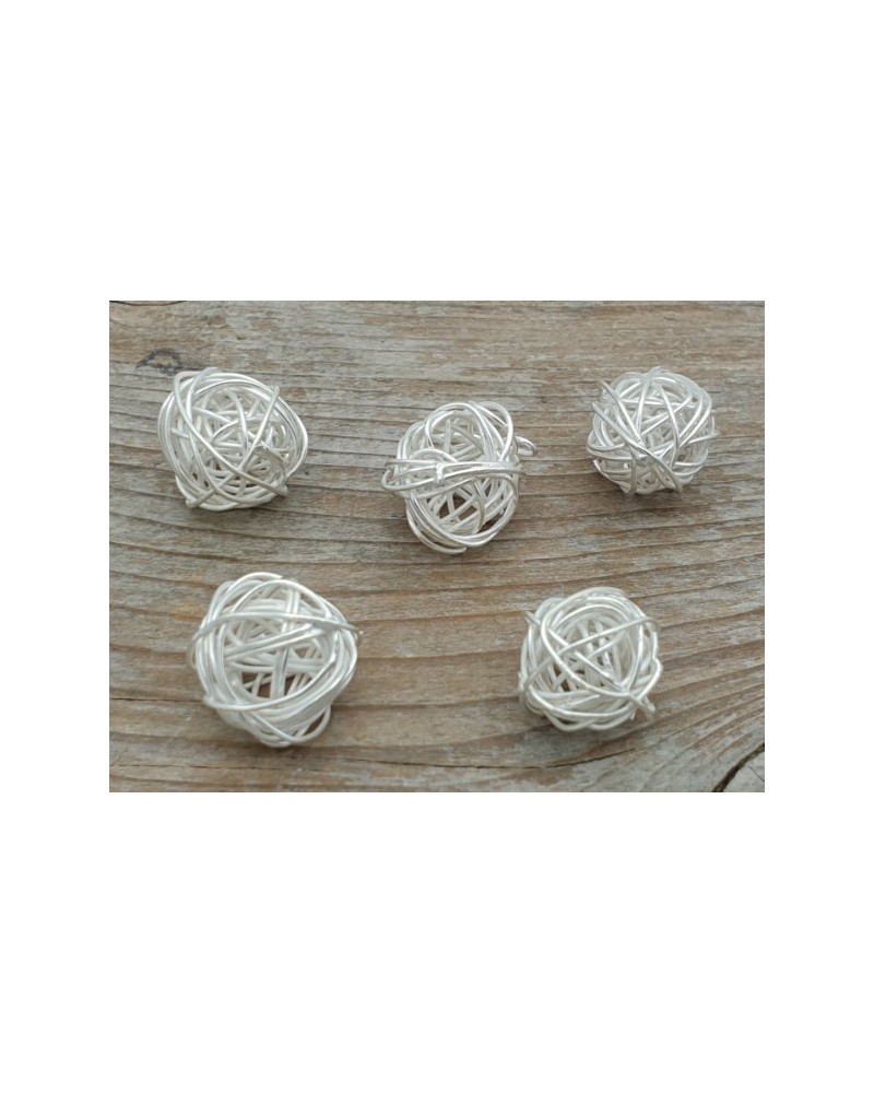 Zwischenteil, Drahtkugel 11-14mm, Metall versilbert