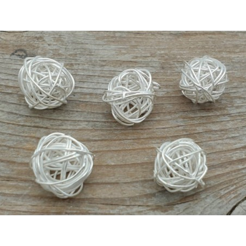 Zwischenteil, Drahtkugel 11-14mm, Metall versilbert