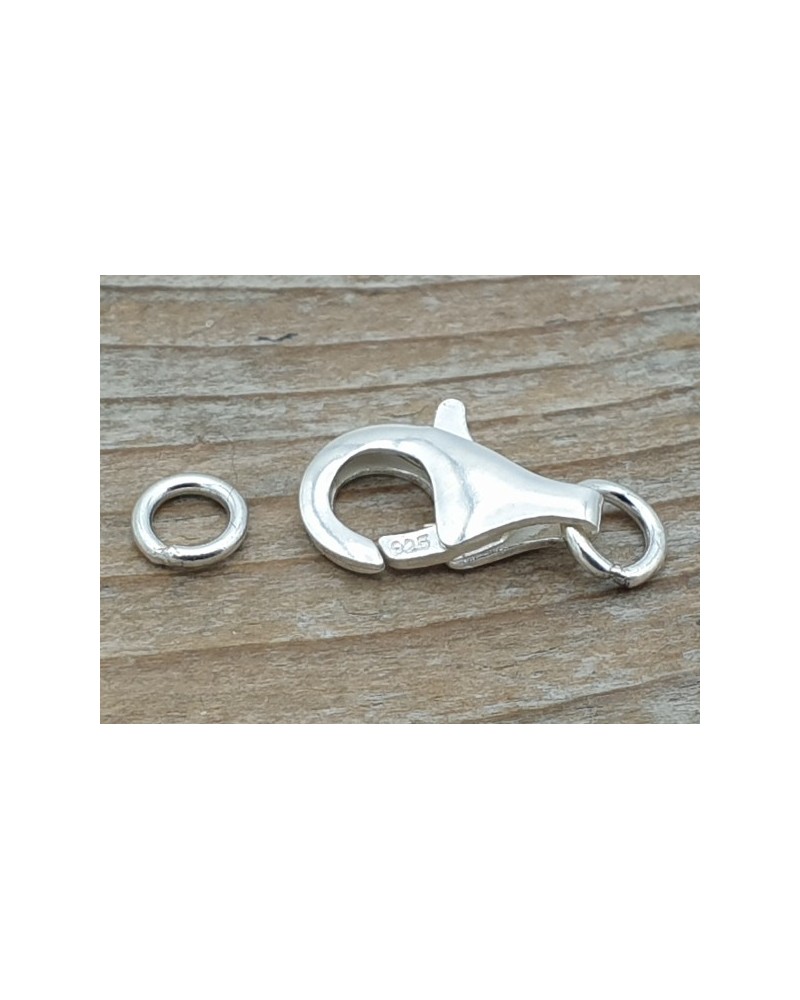 Schliesse 13mm, 925 Silber mit geschlossenen Ringen