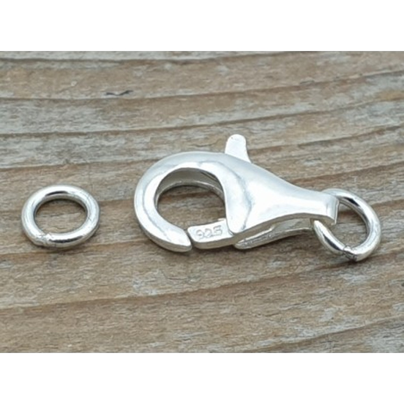 Schliesse 13mm, 925 Silber mit geschlossenen Ringen