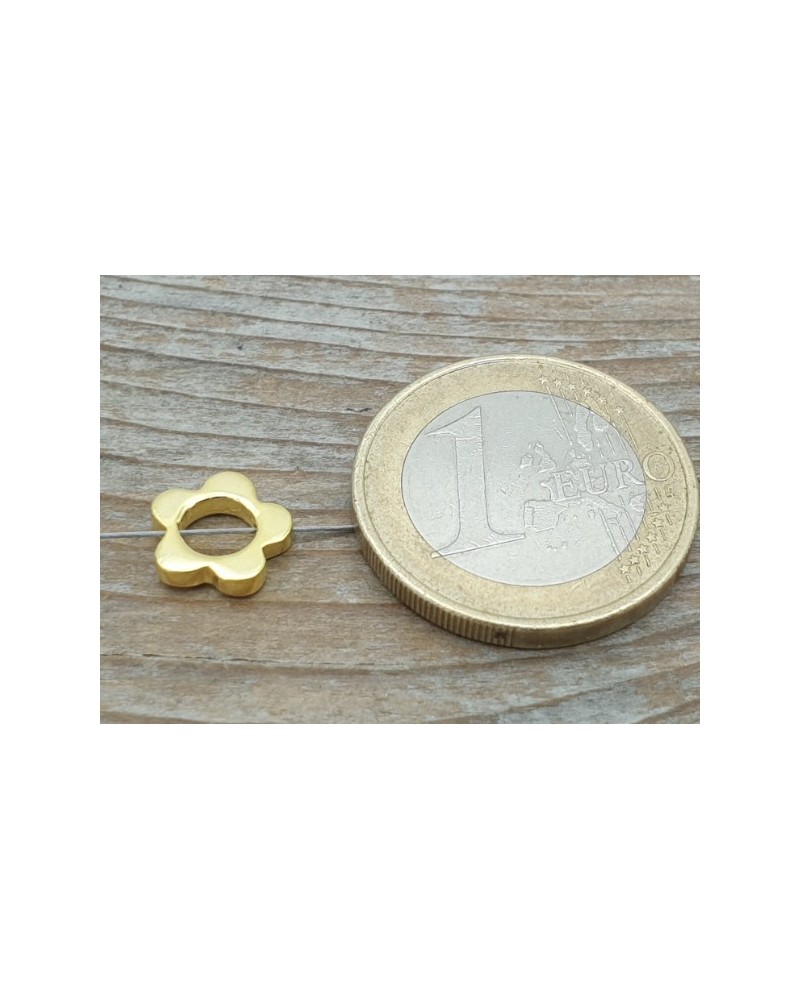 Zwischenteil, Blume 9mm, 925 Silber vergoldet