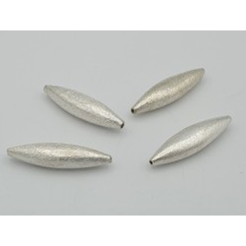 Zwischenteil, Olive 11x33mm, Metall versilbert
