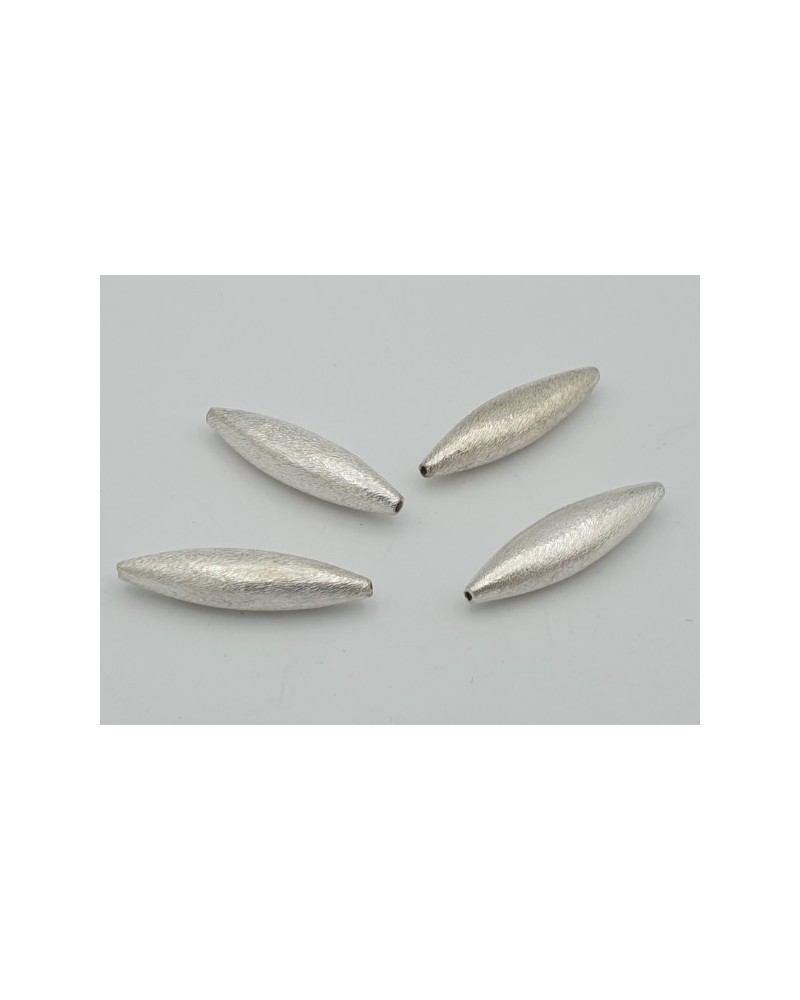 Zwischenteil, Olive 11x33mm, Metall versilbert