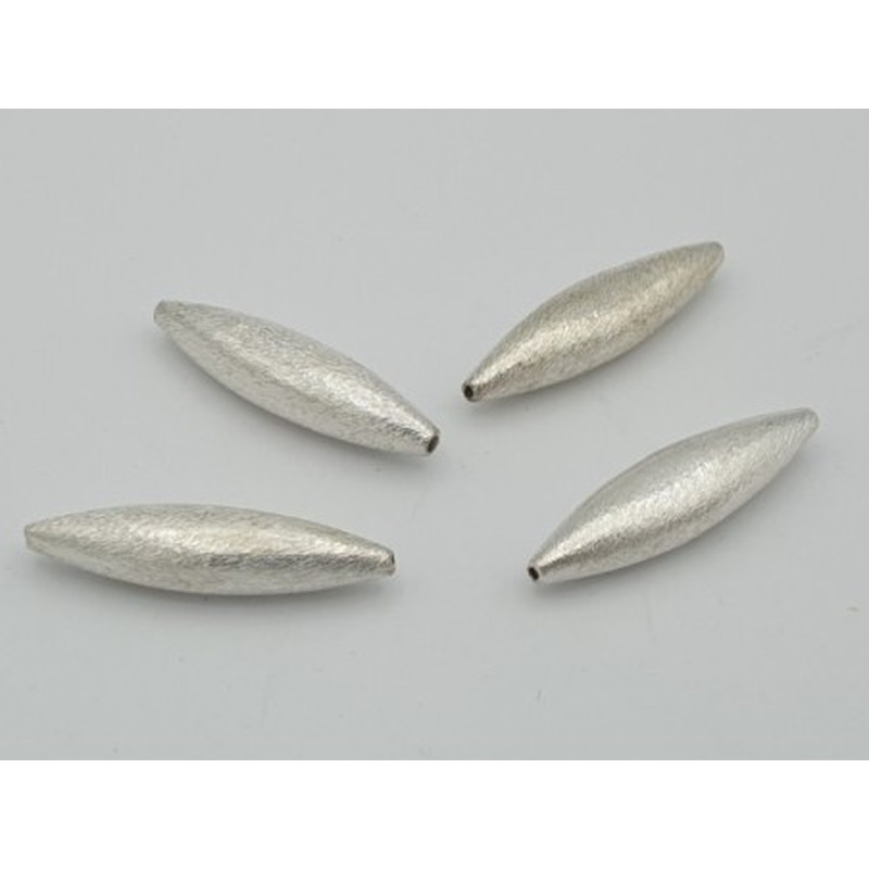 Zwischenteil, Olive 11x33mm, Metall versilbert