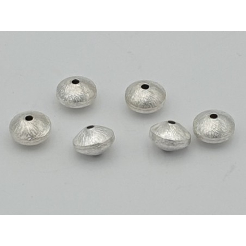 Zwischenteil, Scheibe 8x6mm, Metall versilbert