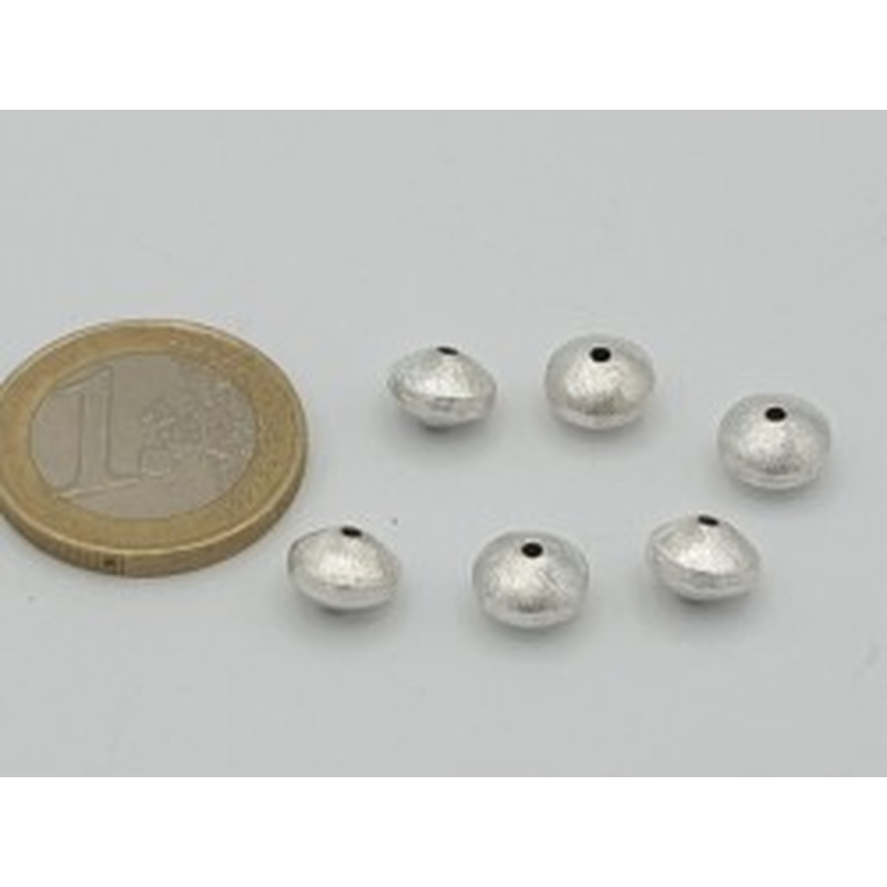 Zwischenteil, Scheibe 8x6mm, Metall versilbert 2