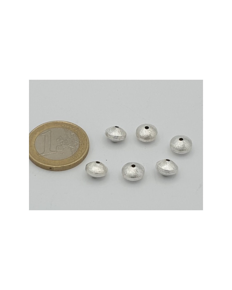 Zwischenteil, Scheibe 8x6mm, Metall versilbert