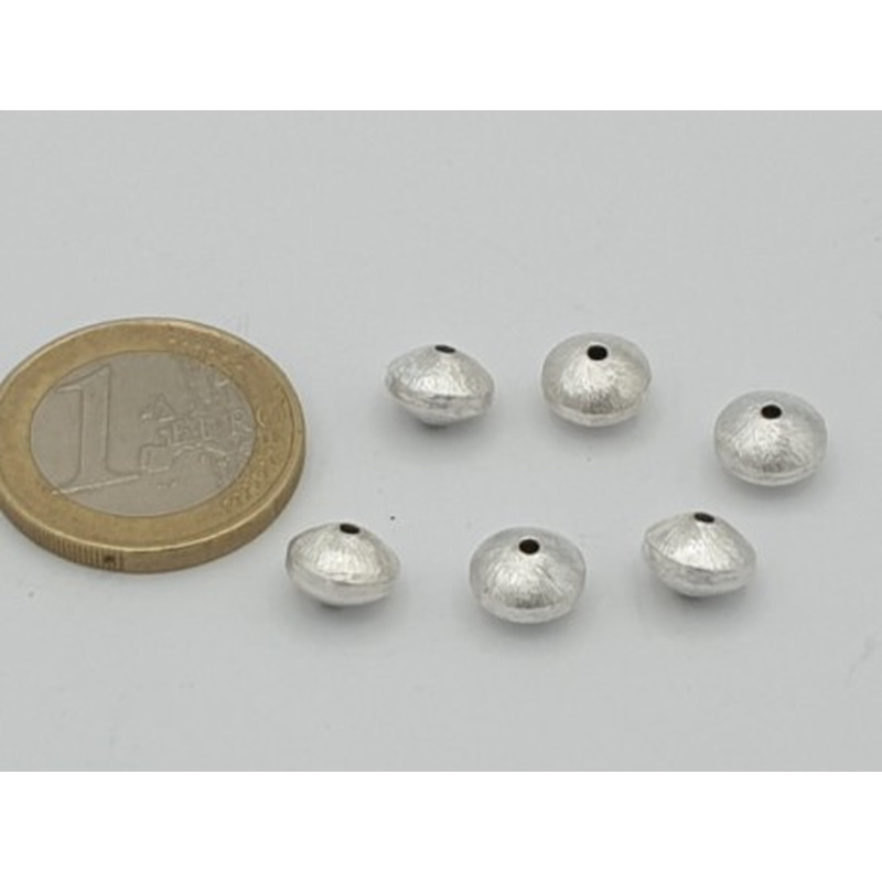Zwischenteil, Scheibe 8x6mm, Metall versilbert