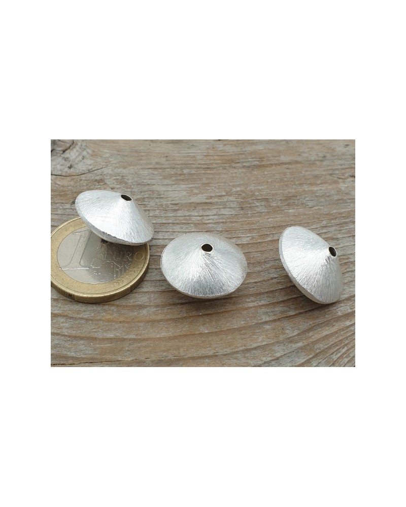 Zwischenteil, Scheibe 18x11mm, Metall versilbert
