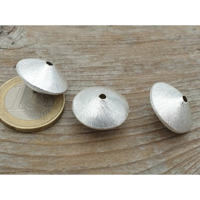 Zwischenteil, Scheibe 18x11mm, Metall versilbert