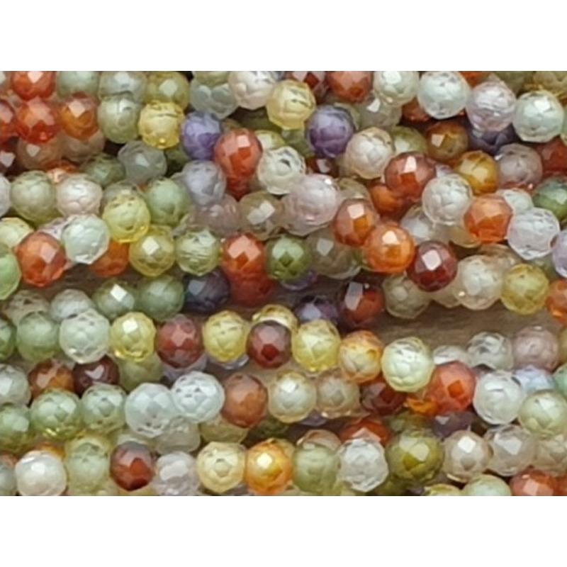 Zirkonkette-stark funkelnd-facettiert 2mm