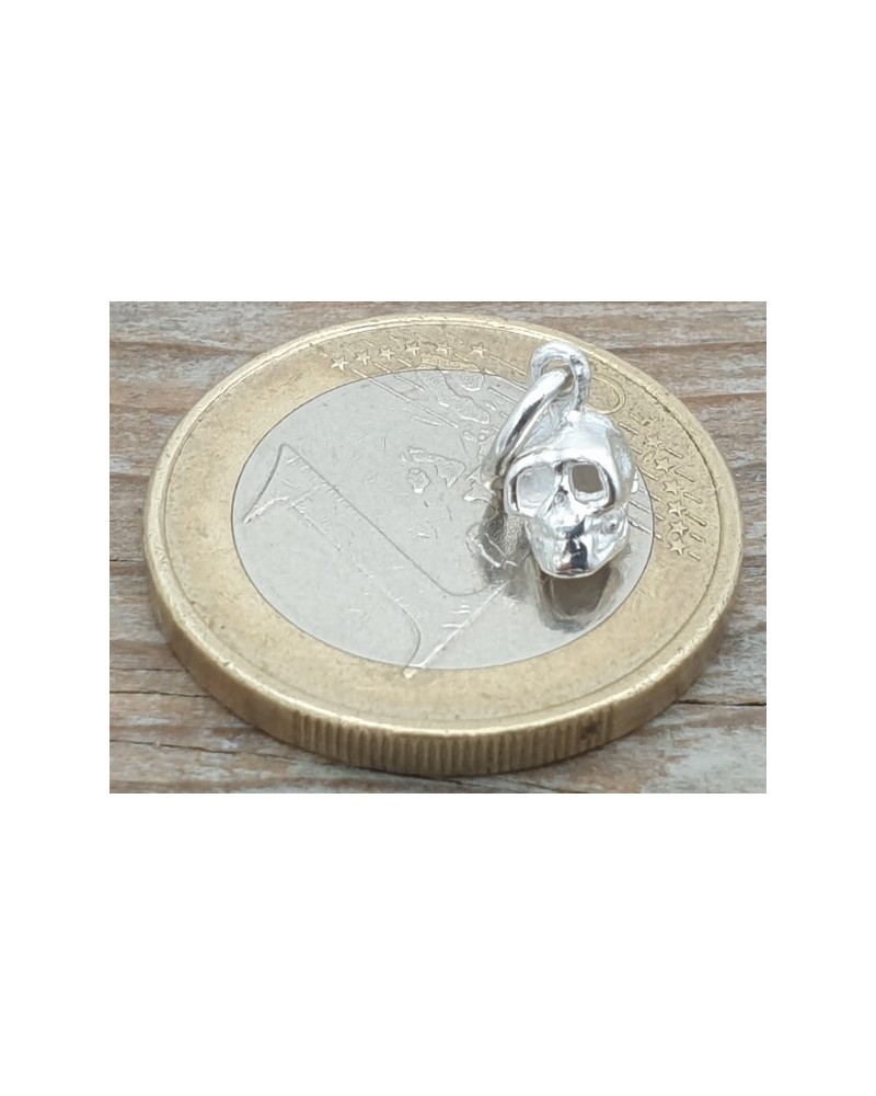 Charm Totenkopf 12mm, 925 Silber