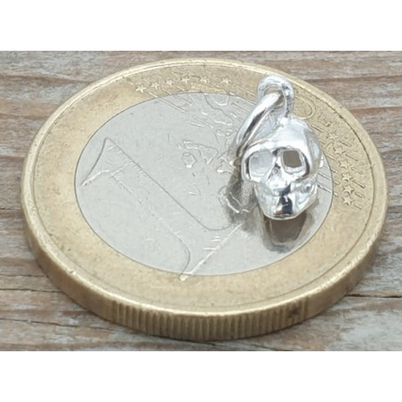 Charm Totenkopf 12mm, 925 Silber