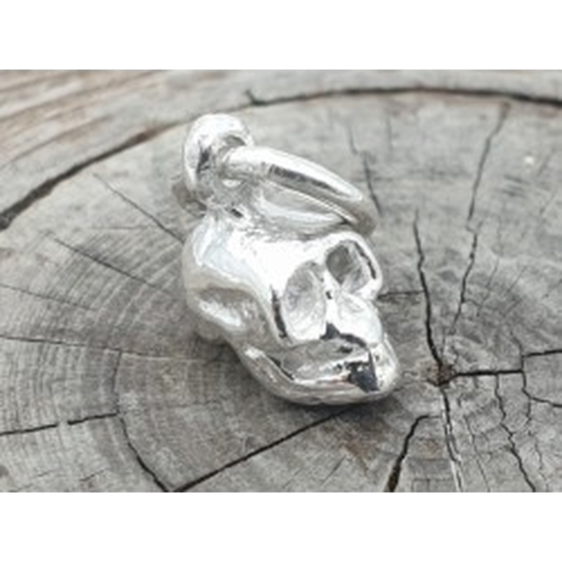 Charm Totenkopf 12mm, 925 Silber 2
