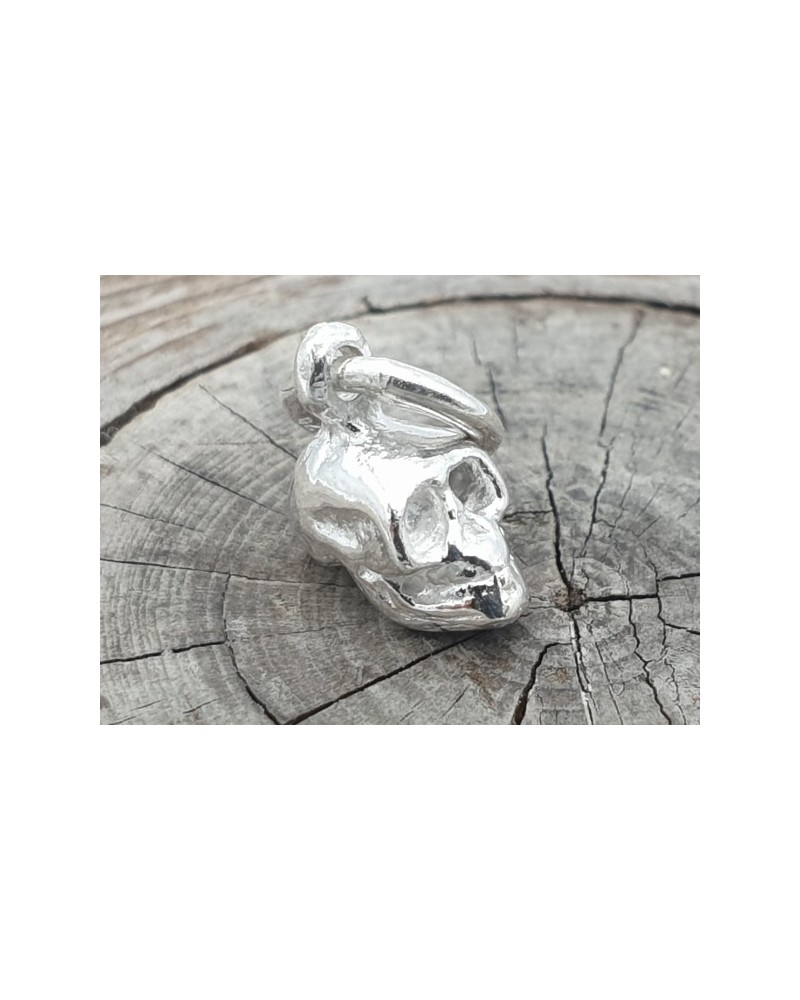 Charm Totenkopf 12mm, 925 Silber