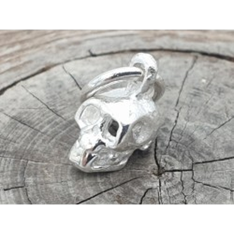 Charm Totenkopf 12mm, 925 Silber