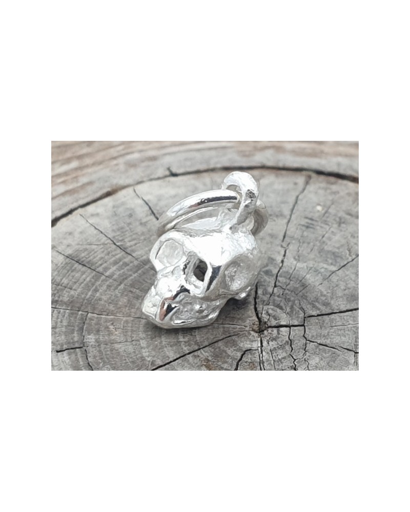 Charm Totenkopf 12mm, 925 Silber