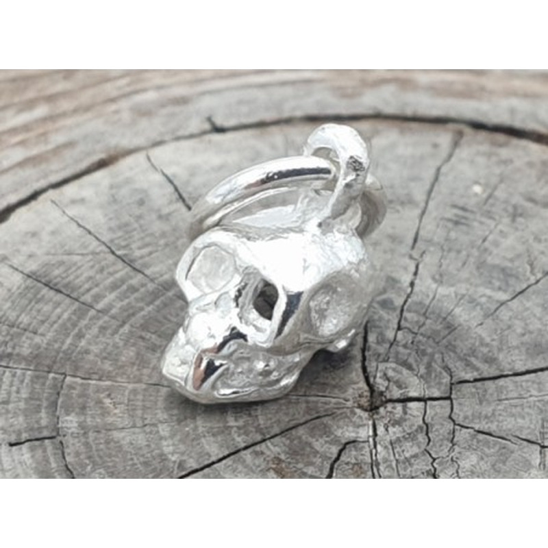 Charm Totenkopf 12mm, 925 Silber