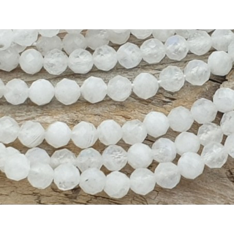 Mondsteintkette facettiert 3.5mm