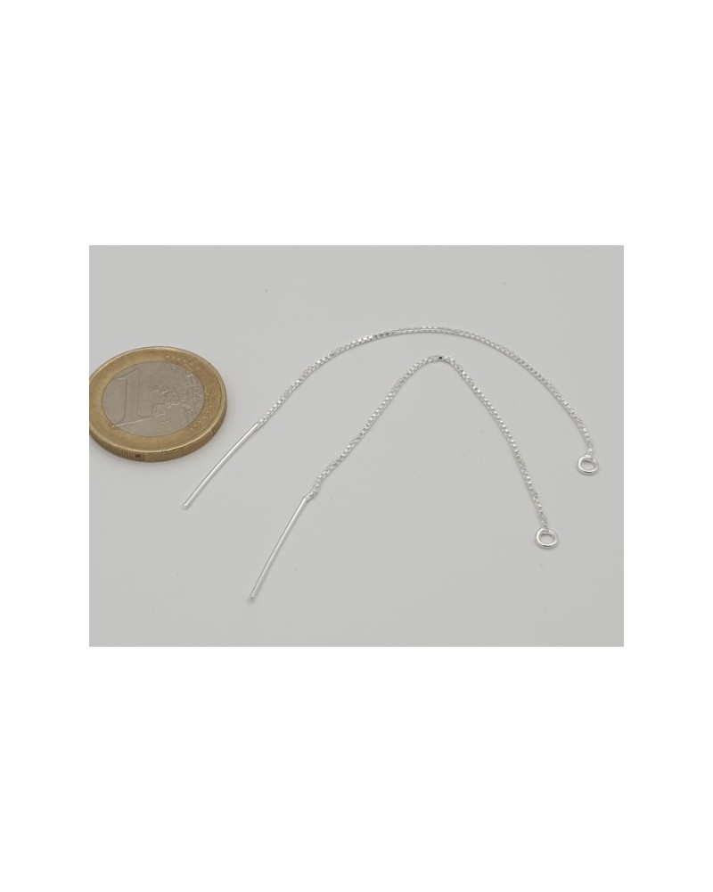 Ohrsteckerkette 100x0.7mm (2 Stk), 925 Silber
