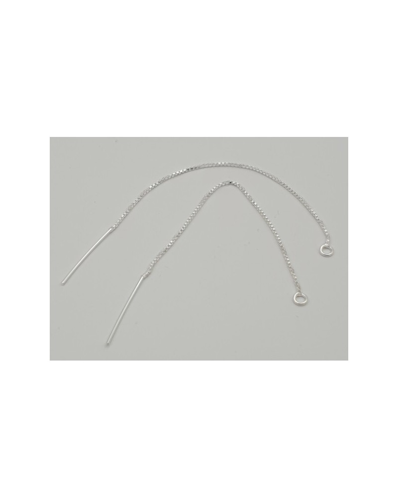 Ohrsteckerkette 100x0.7mm (2 Stk), 925 Silber