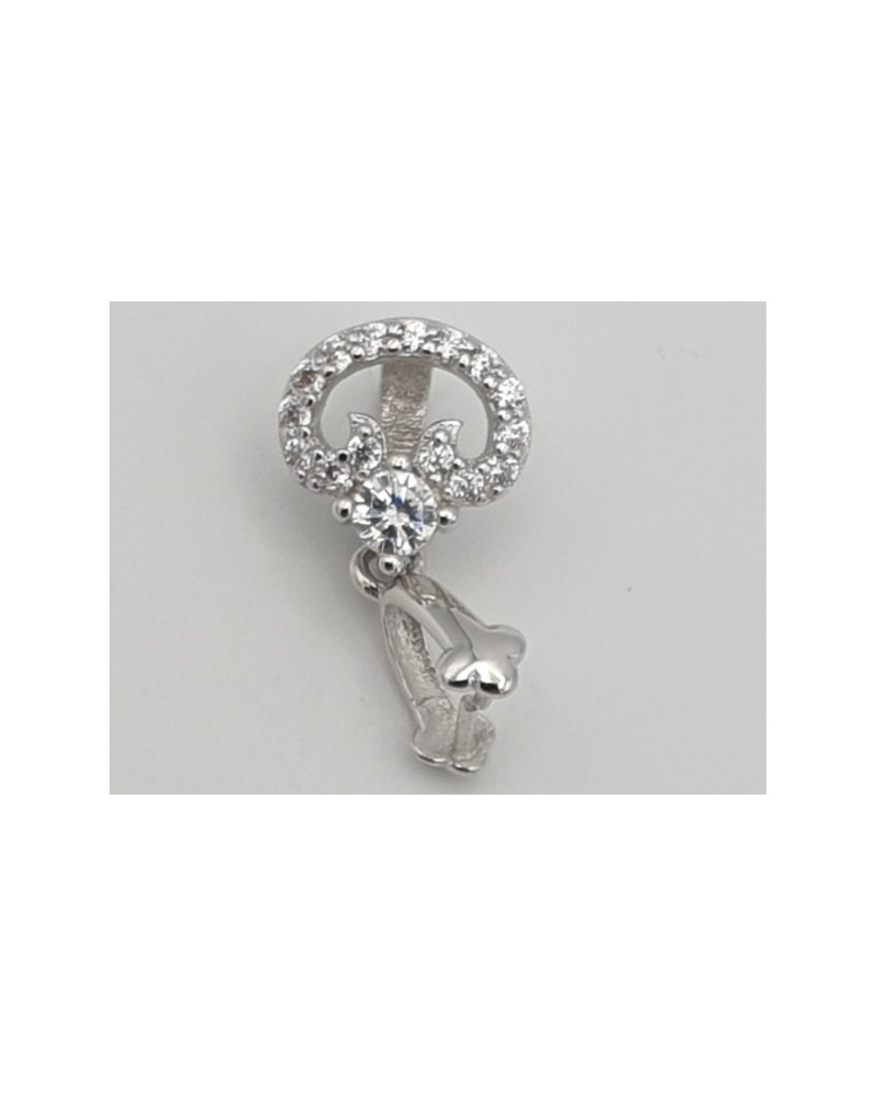 Steigbügel, Anhängeröse, 925 Silber, Strass