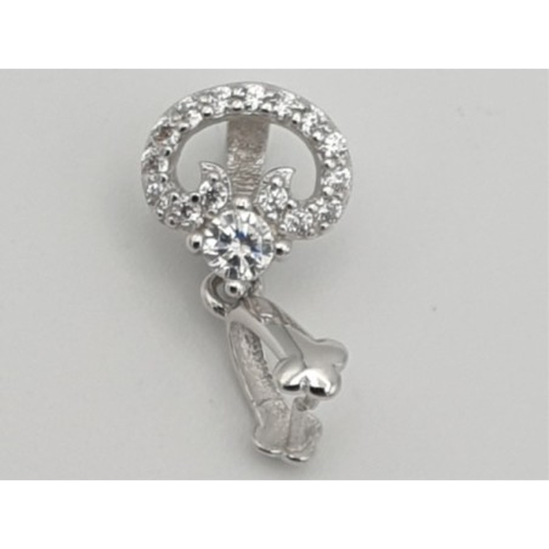 Steigbügel, Anhängeröse, 925 Silber, Strass